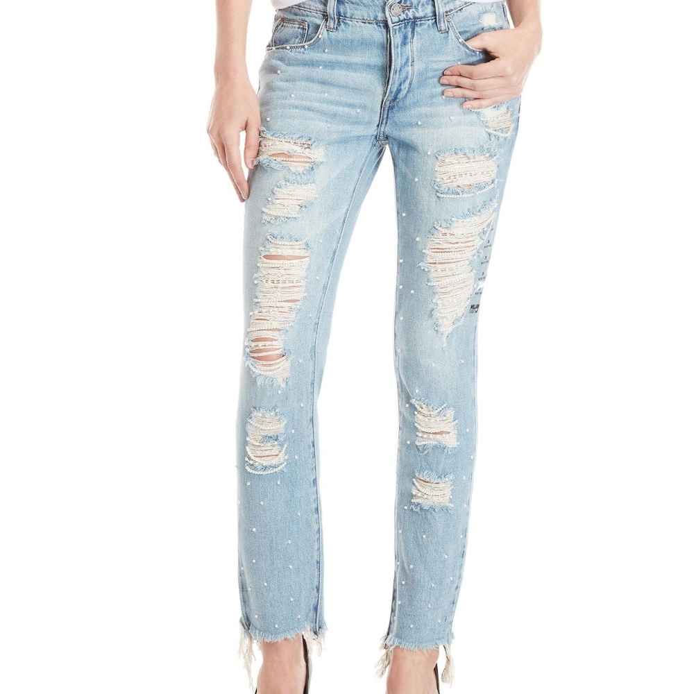 WILLIAM RAST PEARL ACCENT JEANS SIZE 32